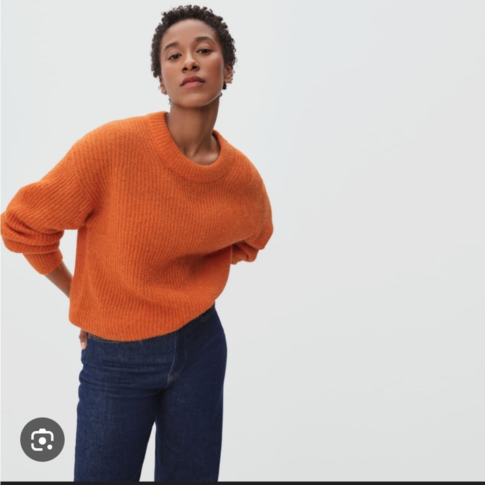Everlane Warm Orange Fall Alpaca Crew Neck Sweater